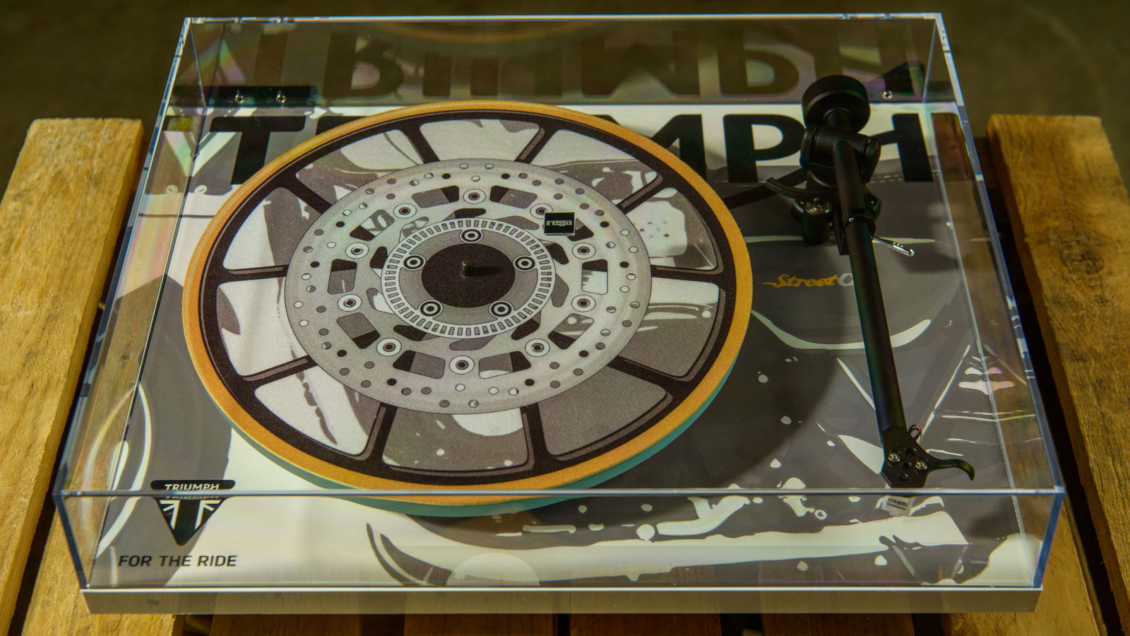 Now you can get a Triumph café racer record player